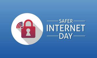 Safer Internet Day .Cyber security concept vector design template .