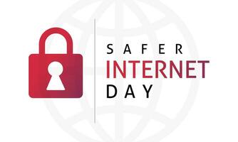 Safer Internet Day .Cyber security concept vector design template .