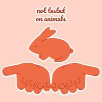 Not tested on animals. Bio, ecology print vector