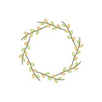 Circle frame design with leaf shape vector