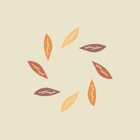 Circle frame design with leaf shape vector