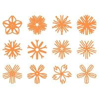 Ornamental botanical set with simple flower shapes vector