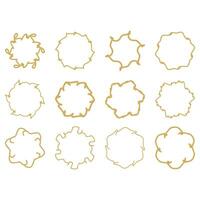 Ornamental circular frame set. Decorative shape element vector