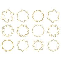 Ornamental circular frame set. Decorative shape element vector