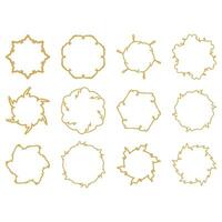 Ornamental circular frame set. Decorative shape element vector