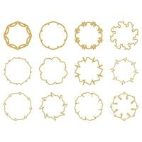 Ornamental circular frame set. Decorative shape element vector