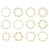 Ornamental circular frame set. Decorative shape element vector