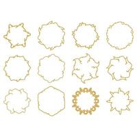 Ornamental circular frame set. Decorative shape element vector