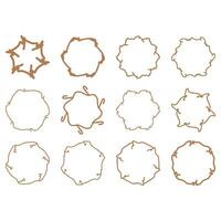Ornamental circular frame set. Decorative shape element vector