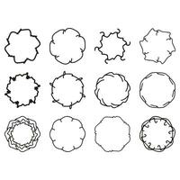 Ornamental circular frame set. Decorative shape element vector