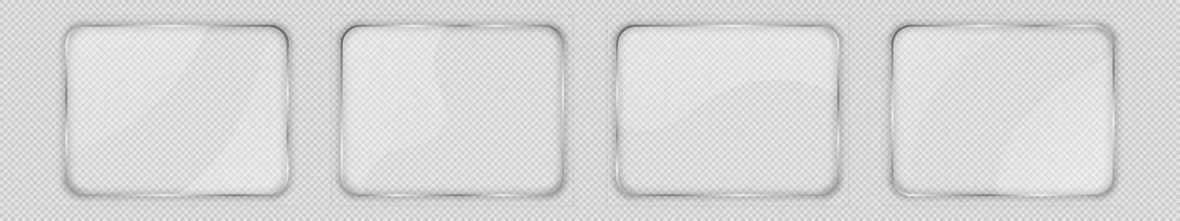 Glass plate in rounded rectangular frame vector