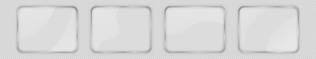 Glass plate in rounded rectangular frame vector