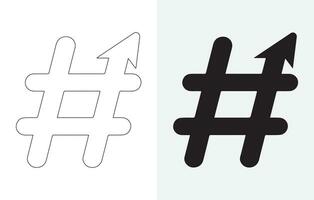 hashtag flecha vector íconos