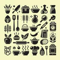 Cooking Items Vector icon. vector design black on white background