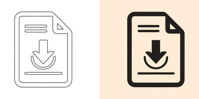 Set of icons for PDF files. Download symbols for PDF files. Text, picture, vector image, video, and interactive form formats