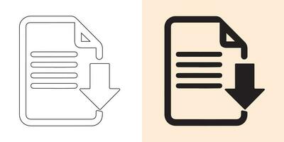 Set of icons for PDF files. Download symbols for PDF files. Text, picture, vector image, video, and interactive form formats