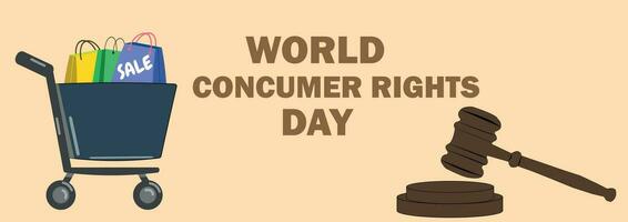 World Consumer Rights Day. Holiday concept. Template for background, banner, card, poster with text inscription. Vector illustration