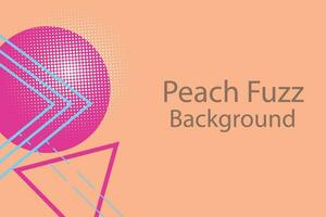 Peach Fuzz  background with geometric elements, lines and dots for text, universal design, banner concept vector