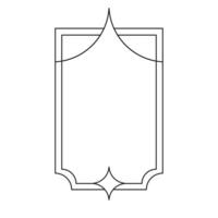 Trendy christmas winter linear frame with star. Modern minimalist aesthetic line element, geometric forms. Vector sparkle for social media or poster design, simple decorative boho style