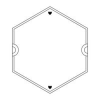 enamorado día amor estético marco con corazones. de moda geométrico monoline minimalista lineal forma para social medios de comunicación o póster diseño vector