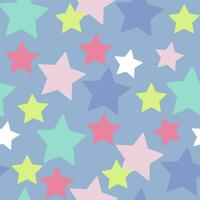 Colorful stars vector illustration seamless pattern background. design for use all over fabric print wrapping paper decorative backdrop and others