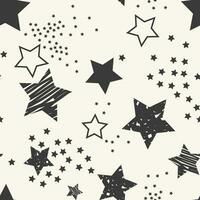 Abstract hand drawing stars vector illustration seamless pattern background. design for use all over fabric print wrapping paper decorative backdrop and others