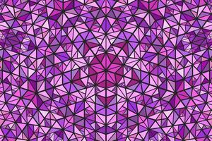 Geometrical circular tile pattern mosaic background - hypnotic colorful psychedelic abstract vector graphic design in purple and pink tones