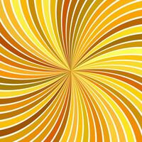 Orange psychedelic abstract spiral stripe background - vector curved ray burst design