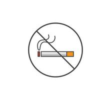 No smoking logo. Forbidden sign icon. Flat design style. Vector Illustration