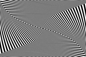 Black and white optical illusion. Abstract wavy stripes pattern vector