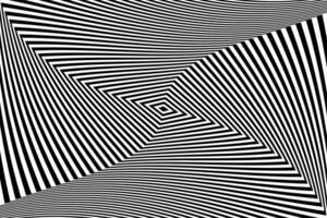 Black and white optical illusion. Abstract wavy stripes pattern vector