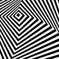 Black and white optical illusion. Abstract wavy stripes pattern vector