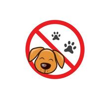 Dog prohibition sign. No pet allowed sign, vector illustration.