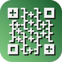 QR Code Vector Glyph Gradient Background Icon For Personal And Commercial Use.