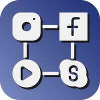 Social Networks Vector Glyph Gradient Background Icon For Personal And Commercial Use.