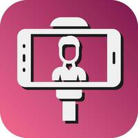 Selfie Vector Glyph Gradient Background Icon For Personal And Commercial Use.