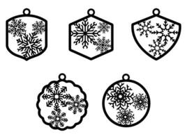 Laser Cut Christmas Ornament Decoration vector