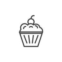 cupcake icon. sign for mobile concept and web design. outline vector icon. symbol, logo illustration. vector graphics.