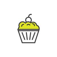 cupcake icon. sign for mobile concept and web design. outline vector icon. symbol, logo illustration. vector graphics.