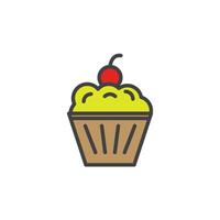 cupcake icon. sign for mobile concept and web design. outline vector icon. symbol, logo illustration. vector graphics.