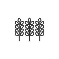 wheat icon. sign for mobile concept and web design. outline vector icon. symbol, logo illustration. vector graphics.