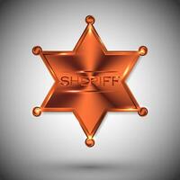 vector metal sheriff star isolated on white background. vector six-pointed star