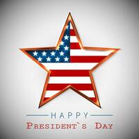 Happy President's Day greeting card with star of USA vector