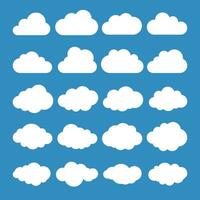 nubes siluetas vector conjunto de nubes formas colección de varios formas y contornos diseño elementos para el clima pronóstico, web interfaz o nube almacenamiento aplicaciones