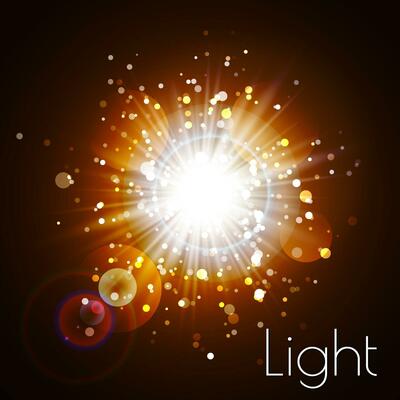 Star burst with sparkles. Light effect. Gold glitter texture