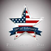 Happy President's Day greeting card with star of USA vector
