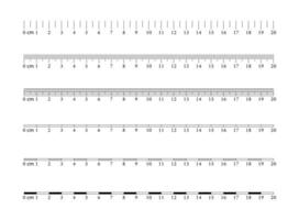 Metric Imperial Rulers. Centimeter. Measuring tool. Ruler Graduation. Size indicator units. Vector