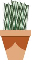 flower pot illustration with tropical and cactus design for designing vector