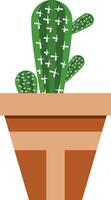 flower pot illustration with tropical and cactus design for designing vector