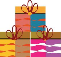 decorative gift box sets for celebration and designing poster and cards vector